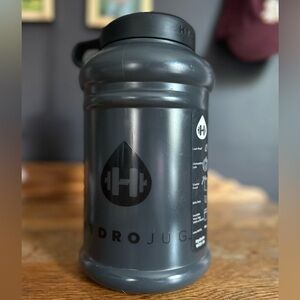 HydroJug Matte Charcoal Gray Water Bottle with Black Logo